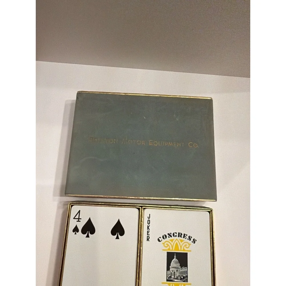 Vintage Congress Double Deck Playing Cards Mallard Ducks in Flight with Suede Bo